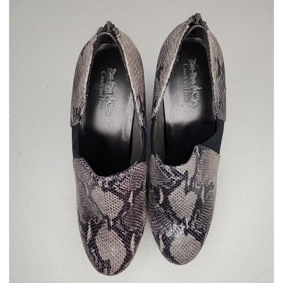 Coach And Four Heels Pumps Gray Python Print Shoe Zip Close Women's Size 8.5 - Picture 3 of 8